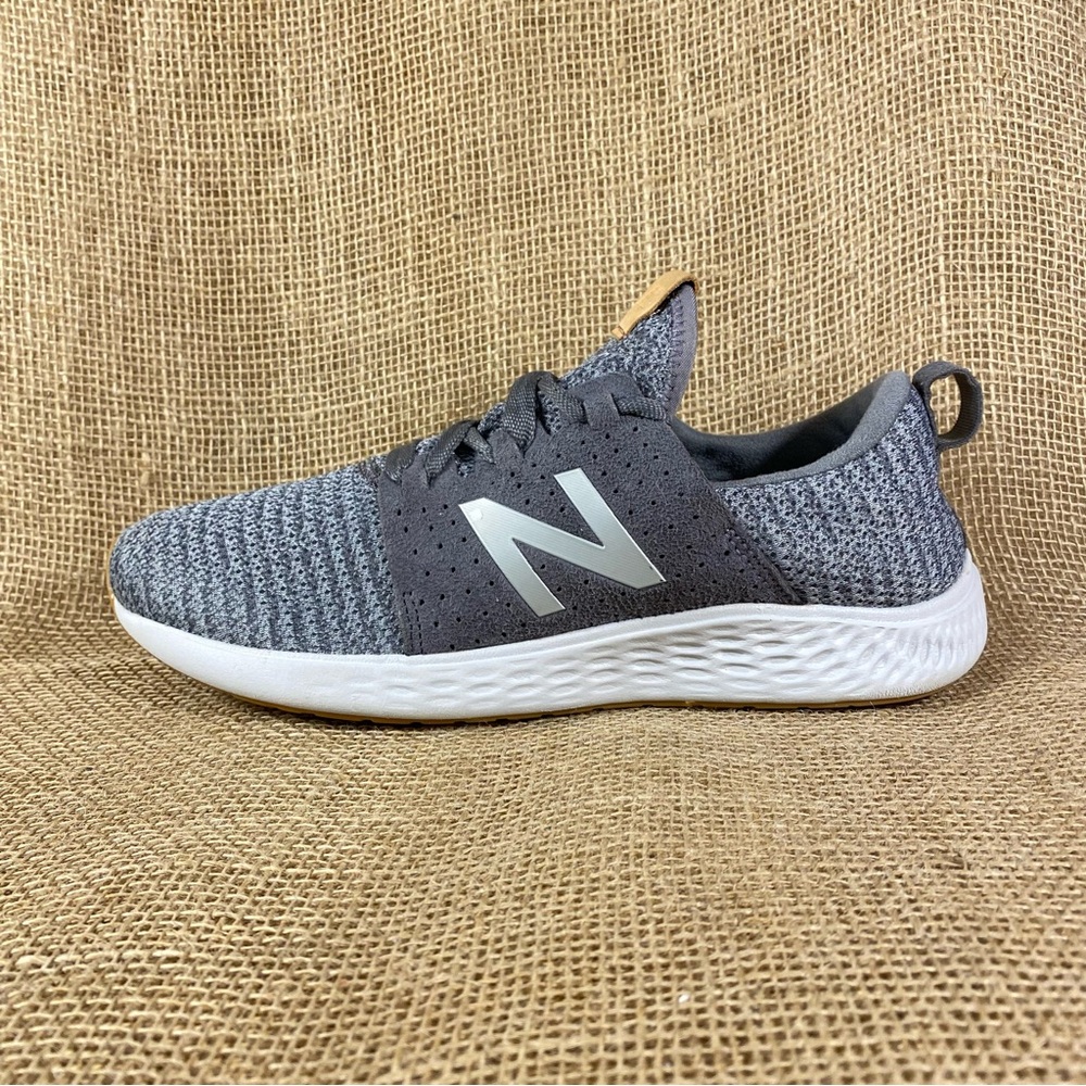 New balance fresh foam running shoes gray suede tan lite weight men’s size 9 - Picture 3 of 13